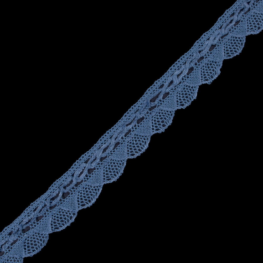Blue Crochet Chenille Trim - 1.5