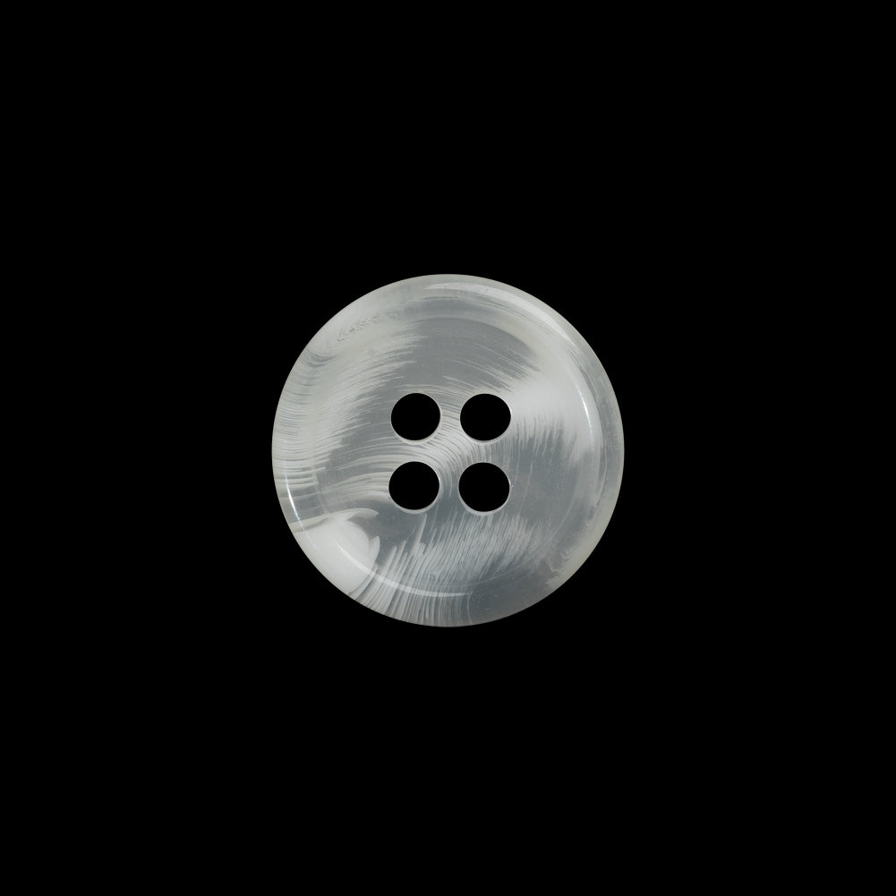 Plastic 4-Hole Button - 24L/15mm - Translucent White Swirls Rolled Rim - Joann Fabrics