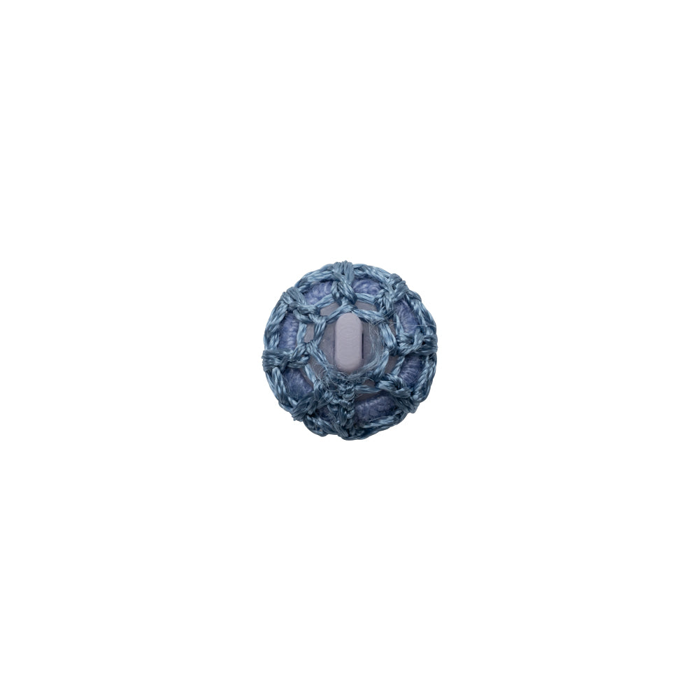 French Blue Crochet Fabric Covered Shank Back Button - 16L/10mm - Joann Fabrics