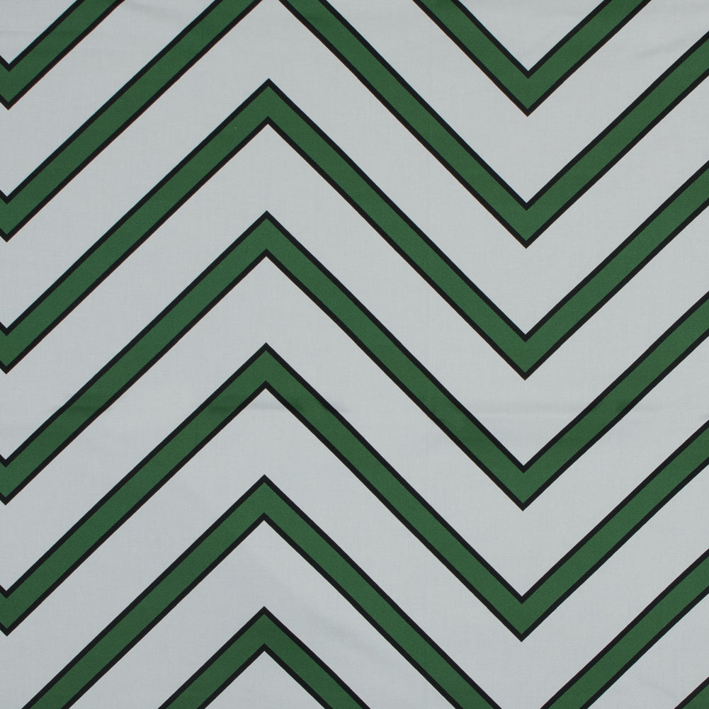 Stretch Cotton Sateen - Green Chevrons - Hele Zig-Zag Print - Mood Exclusive Aloha Collection - Joann Fabrics