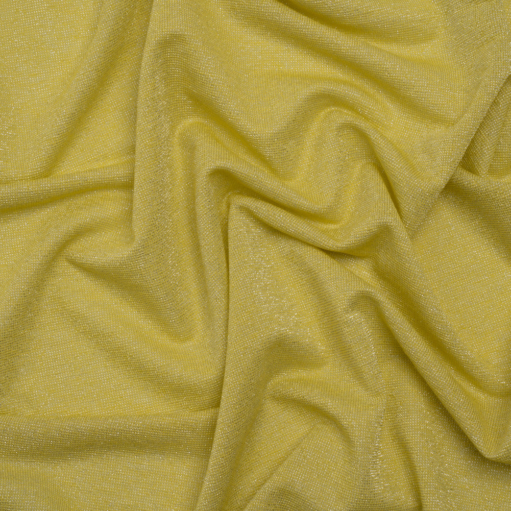 Metallic Stretch Rayon Jersey - Lemon Sparkle and Silver - Designer Deadstock - Joann Fabrics
