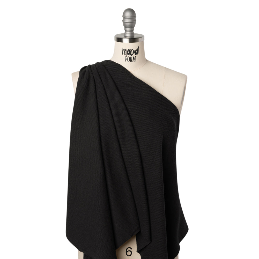 Stretch Brushed Double Face 2x2 Rib Knit - Black - Deadstock - Joann Fabrics
