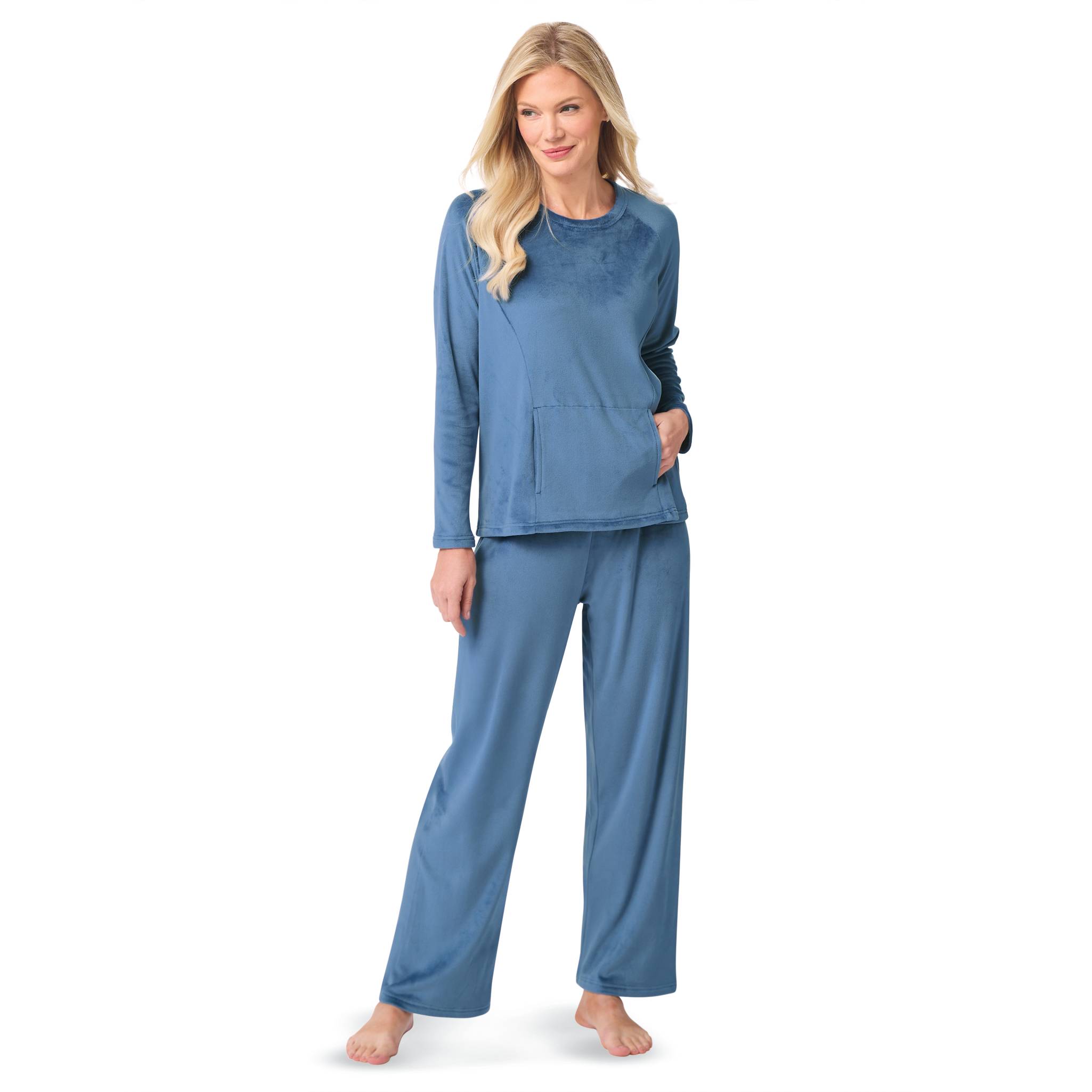 Soft Plush Loungewear Set, Front Pocket, Pull-On Pants - Northstyle Catalog