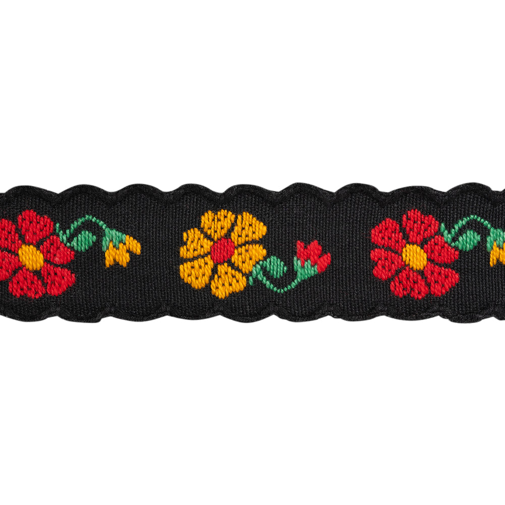 Jacquard Ribbon with Scalloped Edges - 1.125