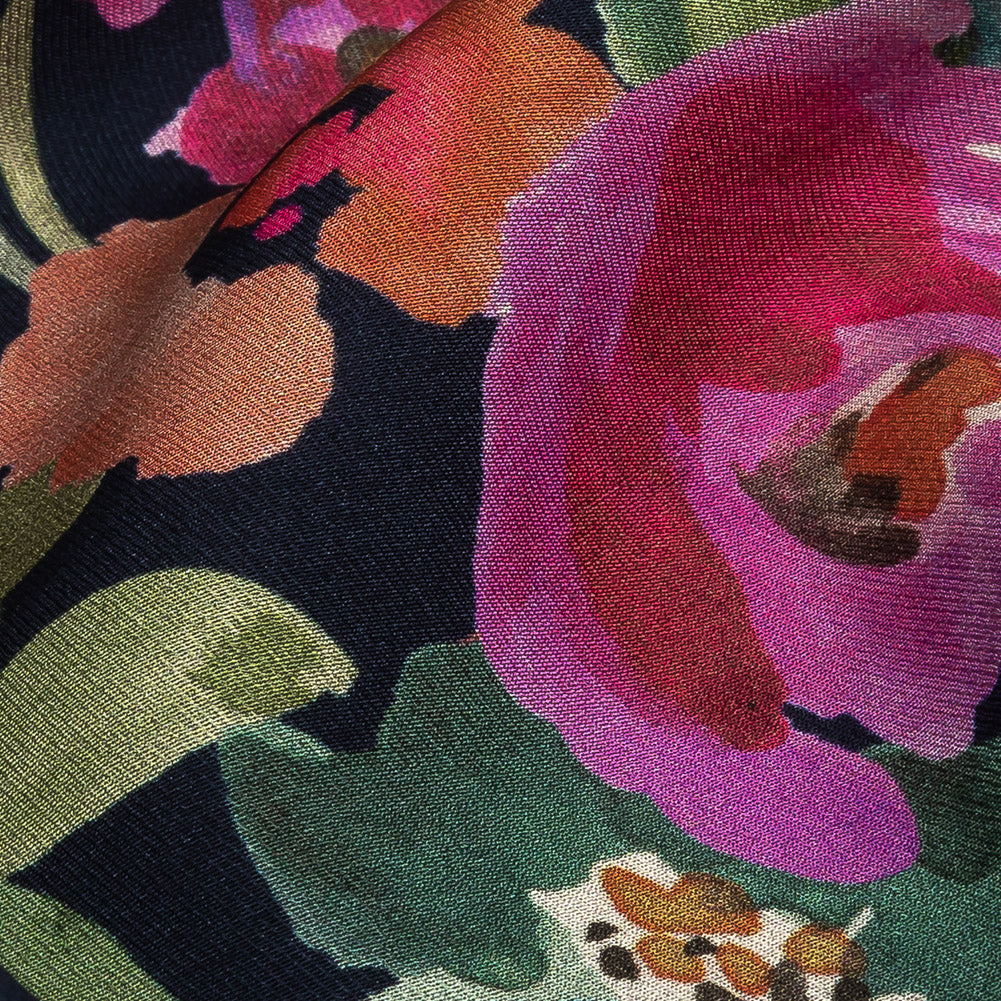 Viscose Twill Panel - Navy, Pink and Green Floral - Mood Exclusive Sunny Day Best - Joann Fabrics