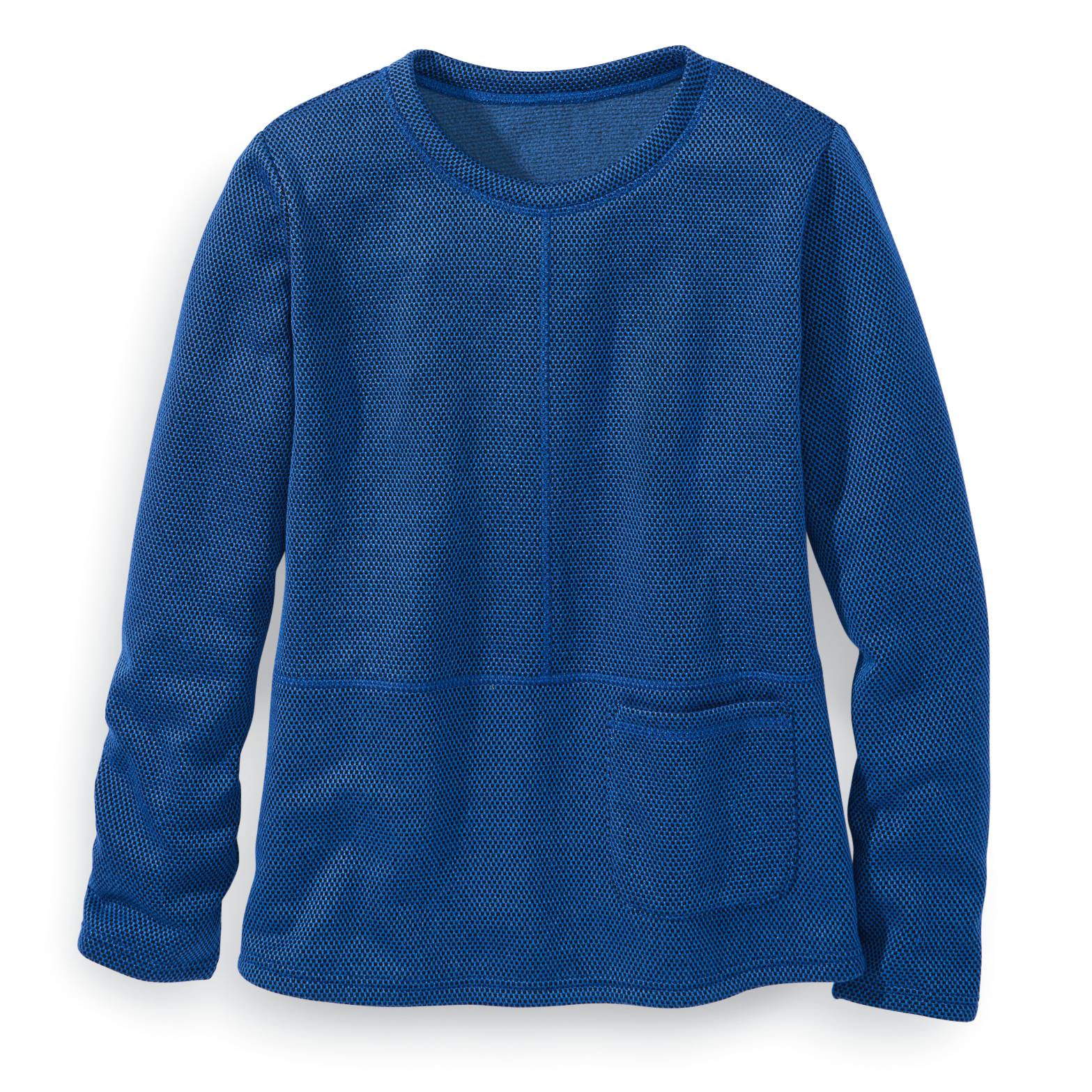 Seamed Pocket Pullover, Long Sleeves, Textured Knit - Northstyle Catalog
