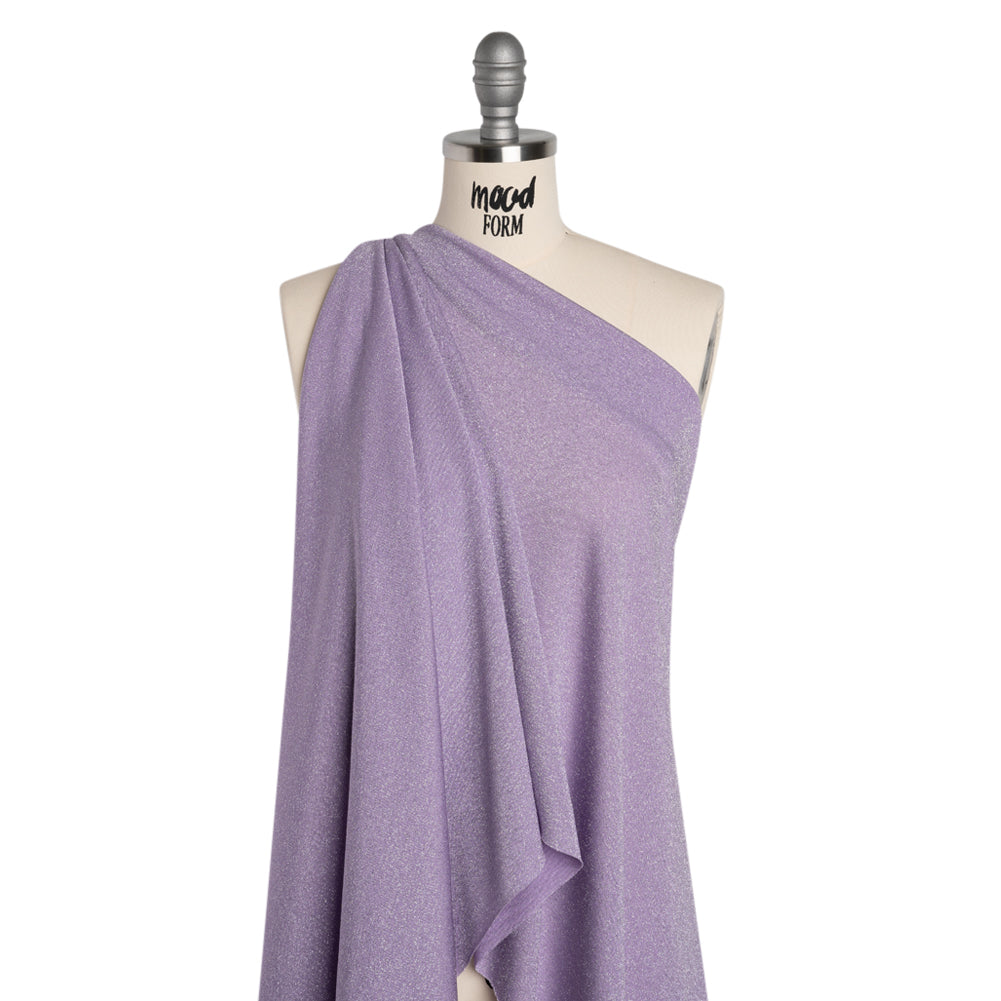 Metallic Stretch Rayon Jersey - Lavender and Silver - Designer Deadstock - Joann Fabrics