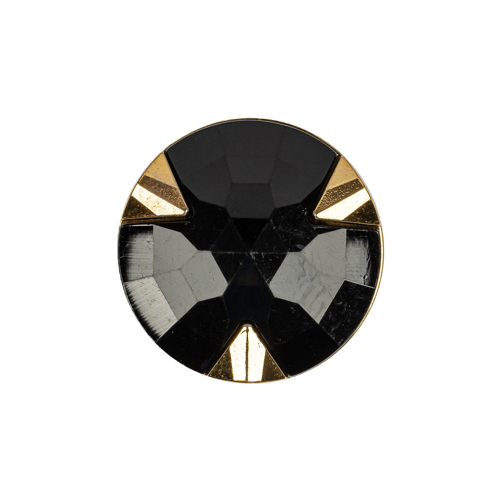 Black/Gold Rhinestone Button - 36L/23mm - Joann Fabrics