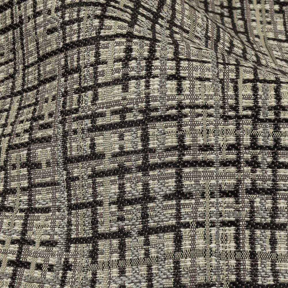 Black and Gray Off Kilter Plaid Polyester and Cotton Upholstery Jacquard - Joann Fabrics