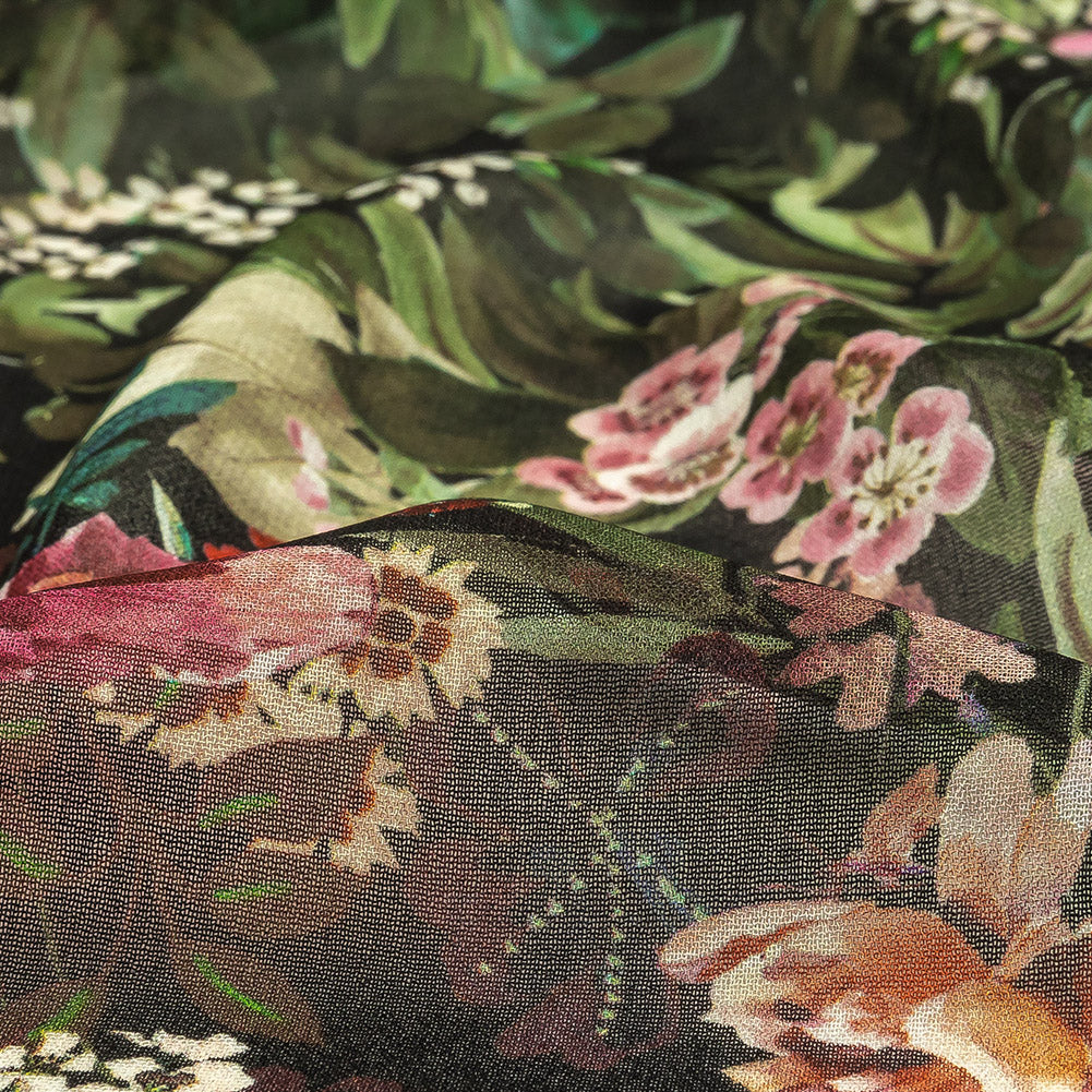 Mood Exclusive Black Botanical Bounty Viscose Georgette - Joann Fabrics