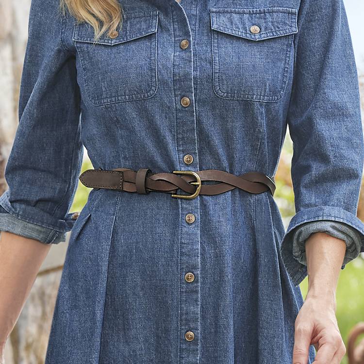 Wavy Braided Leather Belt, Soft Matte Finish, Metal Buckle - Northstyle Catalog