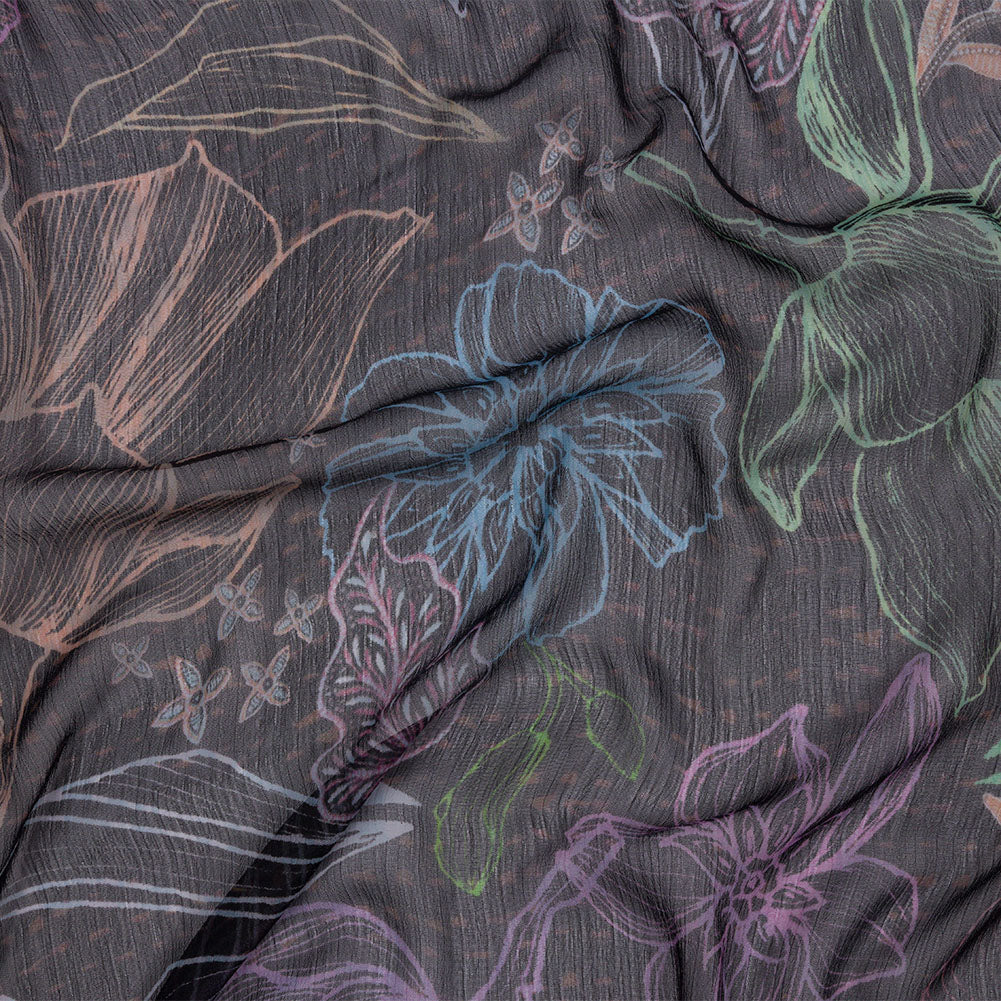 Mood Exclusive Purple Tunnel of Wonder Crinkled Polyester Chiffon - Joann Fabrics