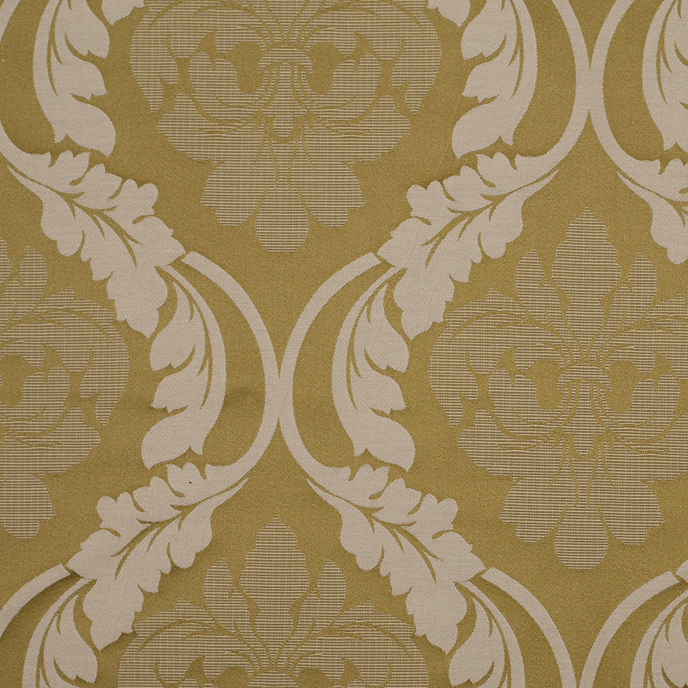 Golden Green Floral Damask-Pattern Satin Jacquard - Joann Fabrics