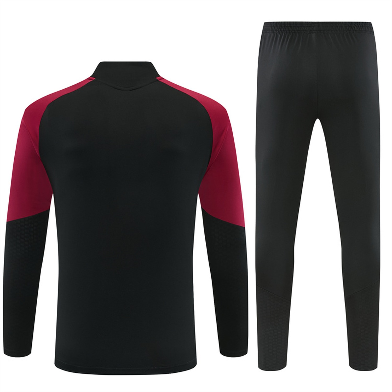Arsenal 26-27 Kids Long Sleeve Training Set - Black With Wine Red Top & Black Pants - UnitedFutballJersey