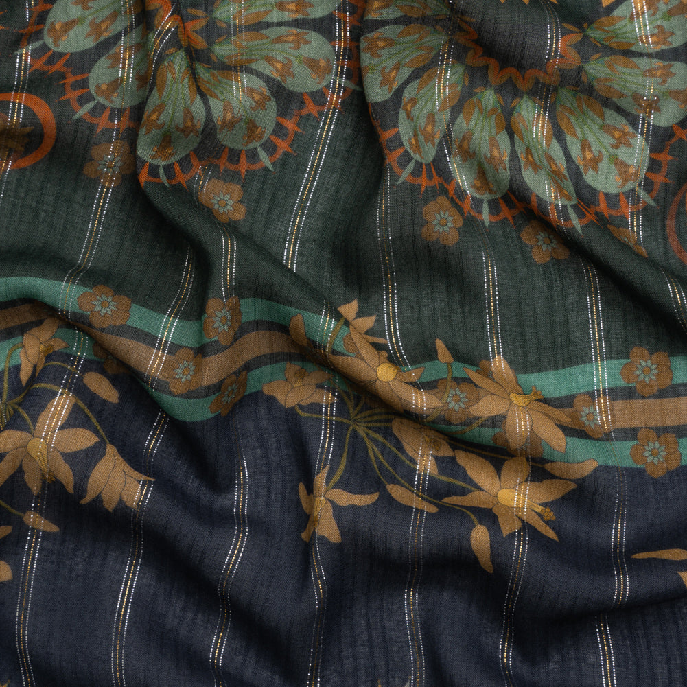 Mood Exclusive Navy Day in May Metallic Pinstriped Viscose Dobby - Joann Fabrics