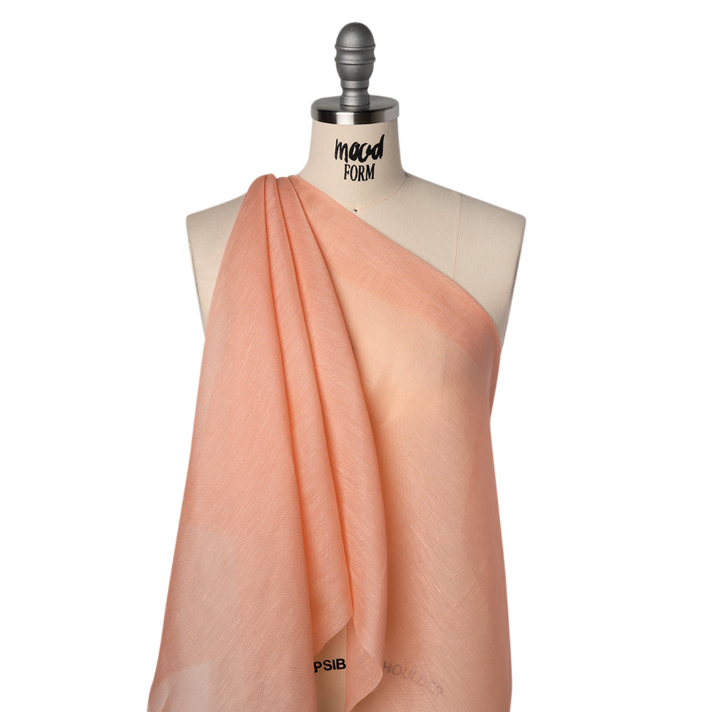 Linen and Silk Scrim - Orange Sherbet - Famous Australian Designer Deadstock - Joann Fabrics