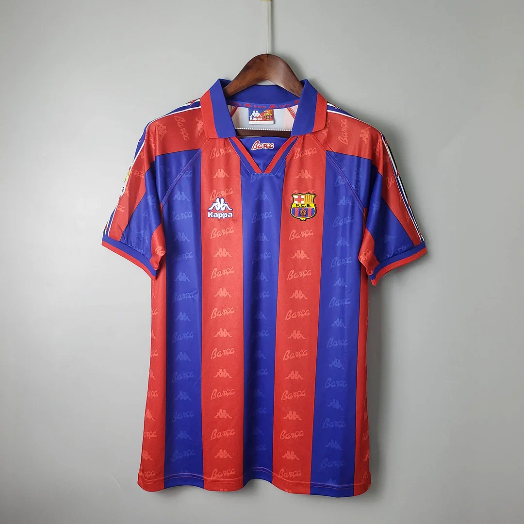 1995 to 1997 retro Barcelona home collared soccer jersey listing
