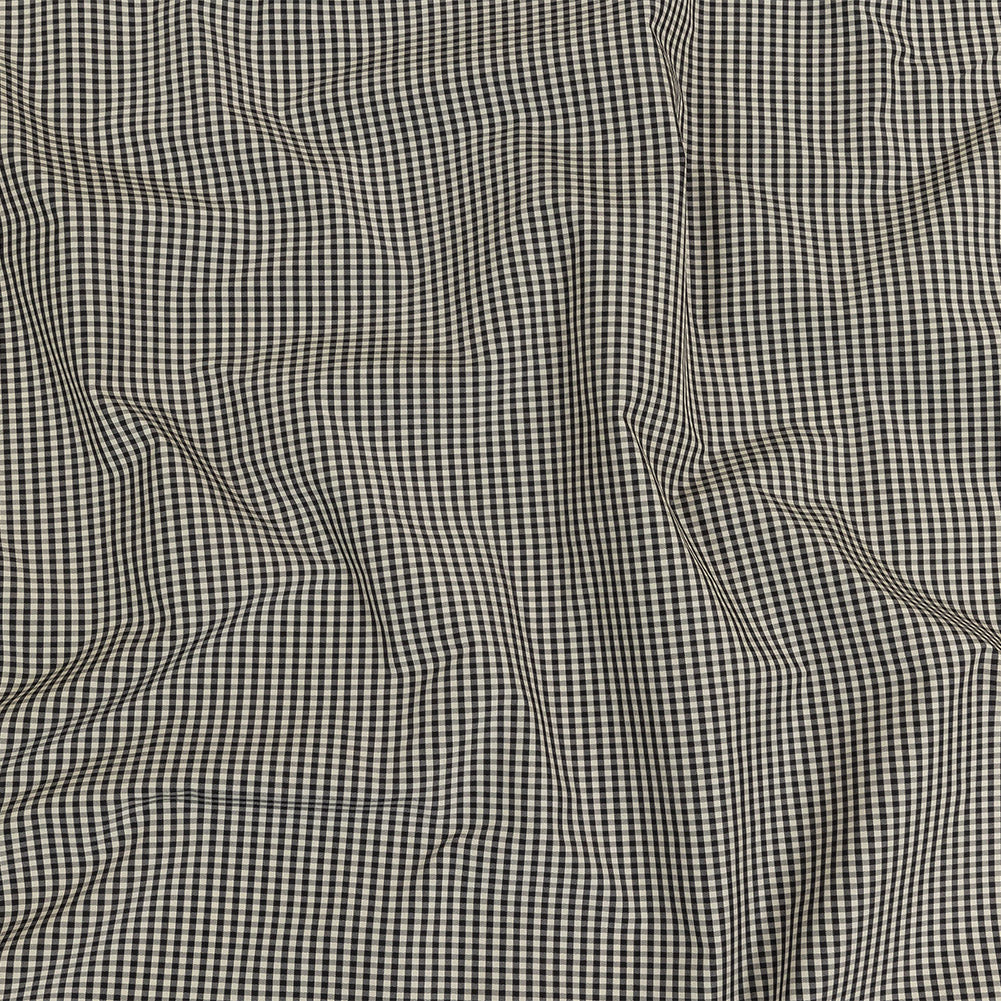 Black and Cream Little Checks Cotton and Polyester Shirting - Joann Fabrics