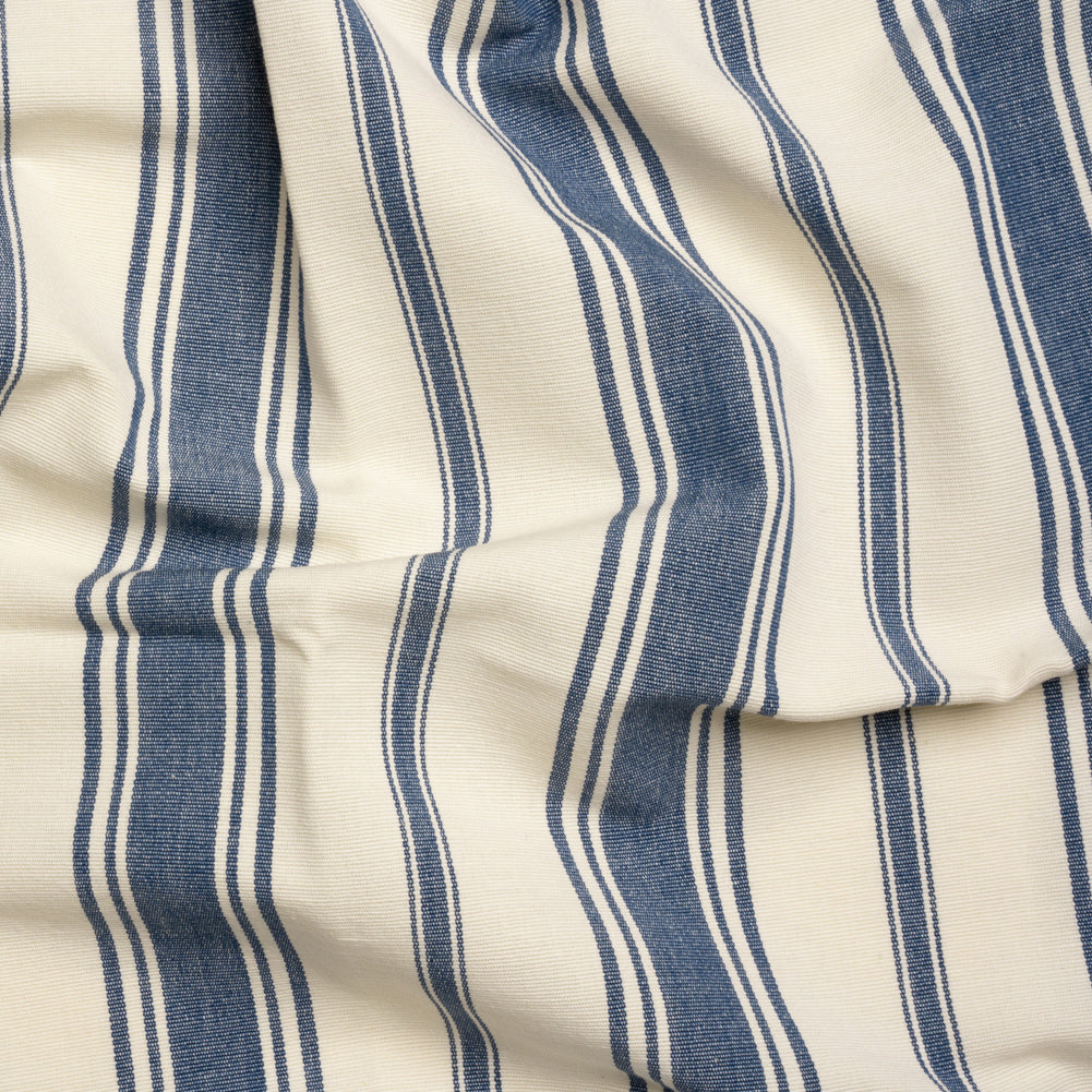 Navy and Cream Striped Cotton Woven - Joann Fabrics