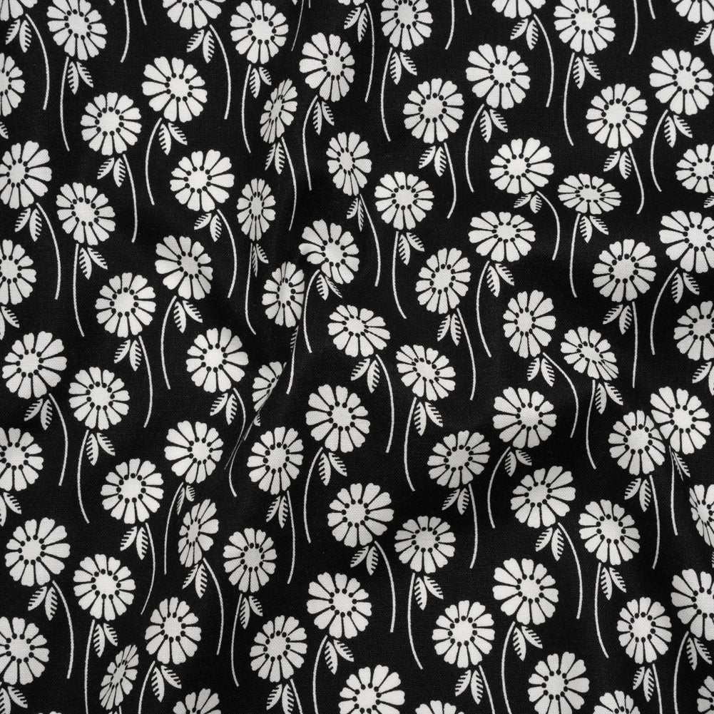 Printed Quilting Cotton by Heather Bailey for FIGO Studio - Licorice Upsy Daisy Floral - Pop Sugar Collection - Joann Fabrics