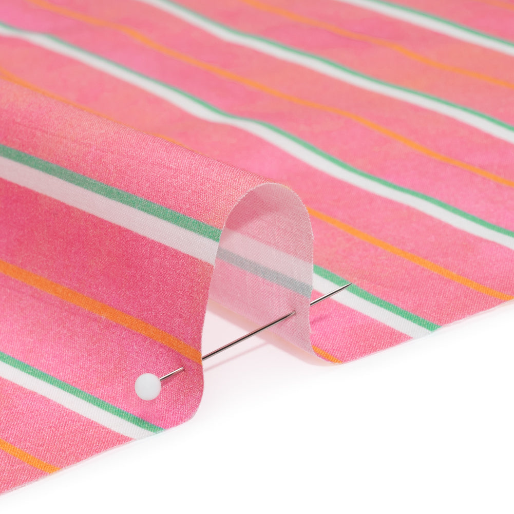 Cotton Voile Print - Flamingo Pink Stripes - Mood Exclusive Pinstriped Party - Joann Fabrics