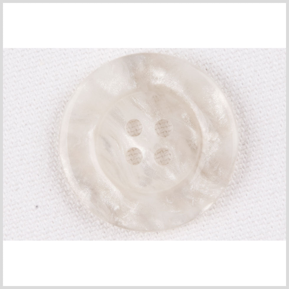 Plastic 4-Hole Button - 36L/23mm - Ivory and White Shimmer Swirl - Joann Fabrics