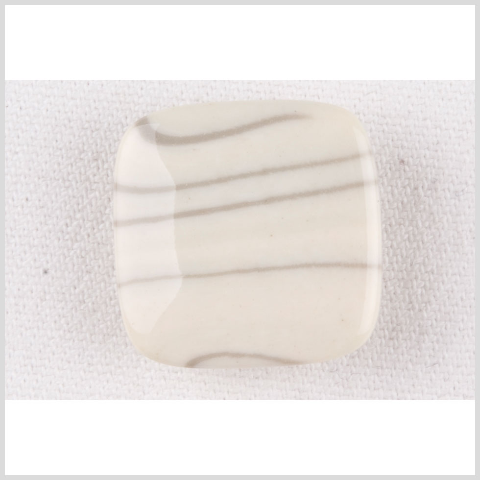 Square Plastic Shank Back Button - 42L/27mm - Ivory and Gray Swirling Lines - Joann Fabrics