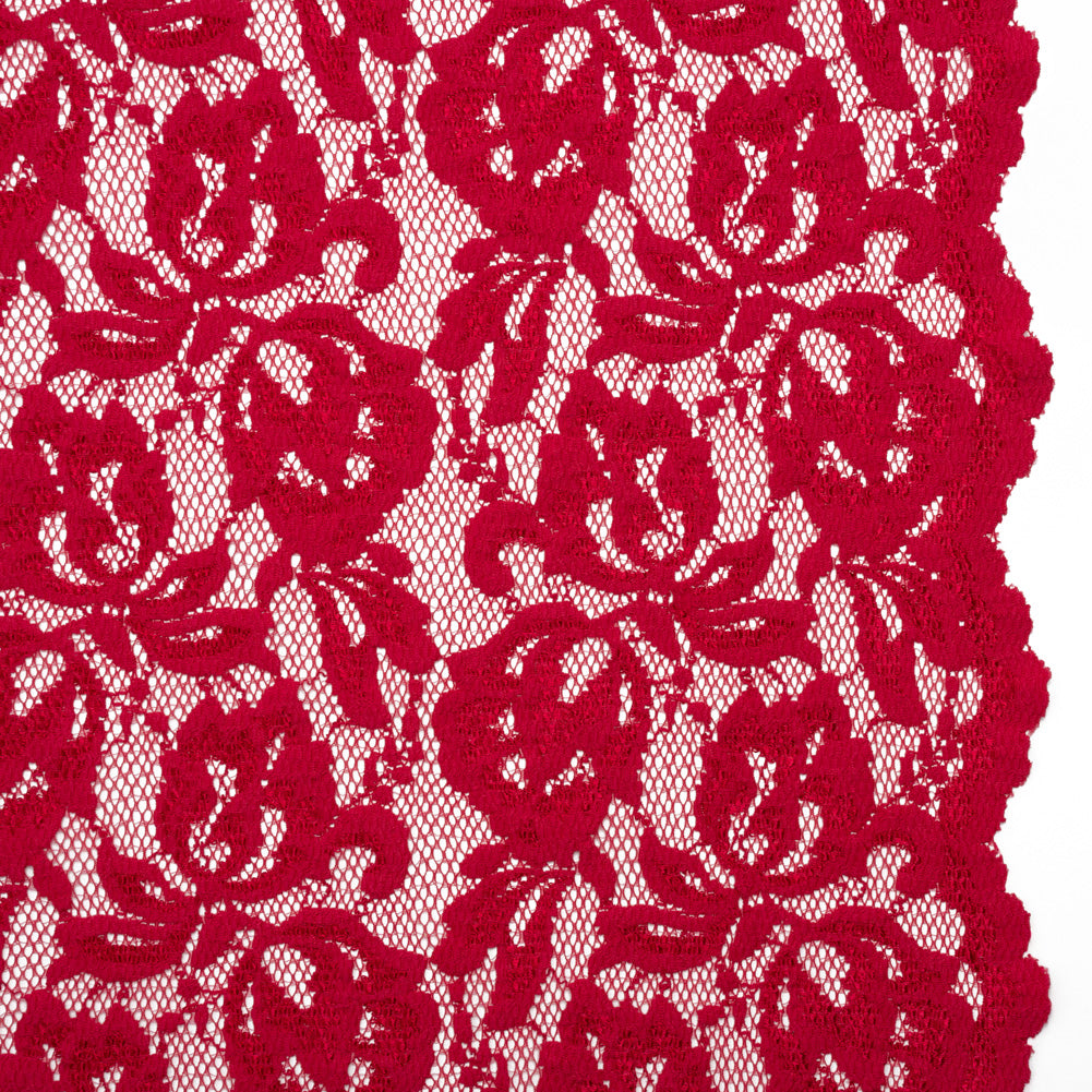 Stretch Raschel Lace with Finished Edges - Red Blooming Petals - Joann Fabrics