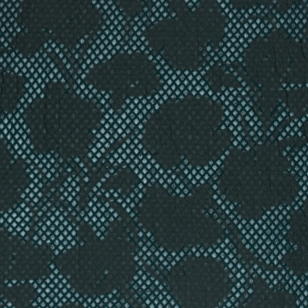 Emerald Green Wool and Acrylic Netting Backed by Fine Floral Knit - Joann Fabrics