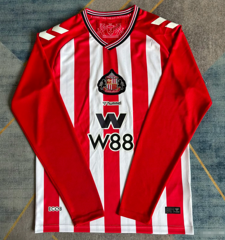 2025/2026 Long Sleeve Sunderland AFC Home Football Jersey 1:1 Thai Quality