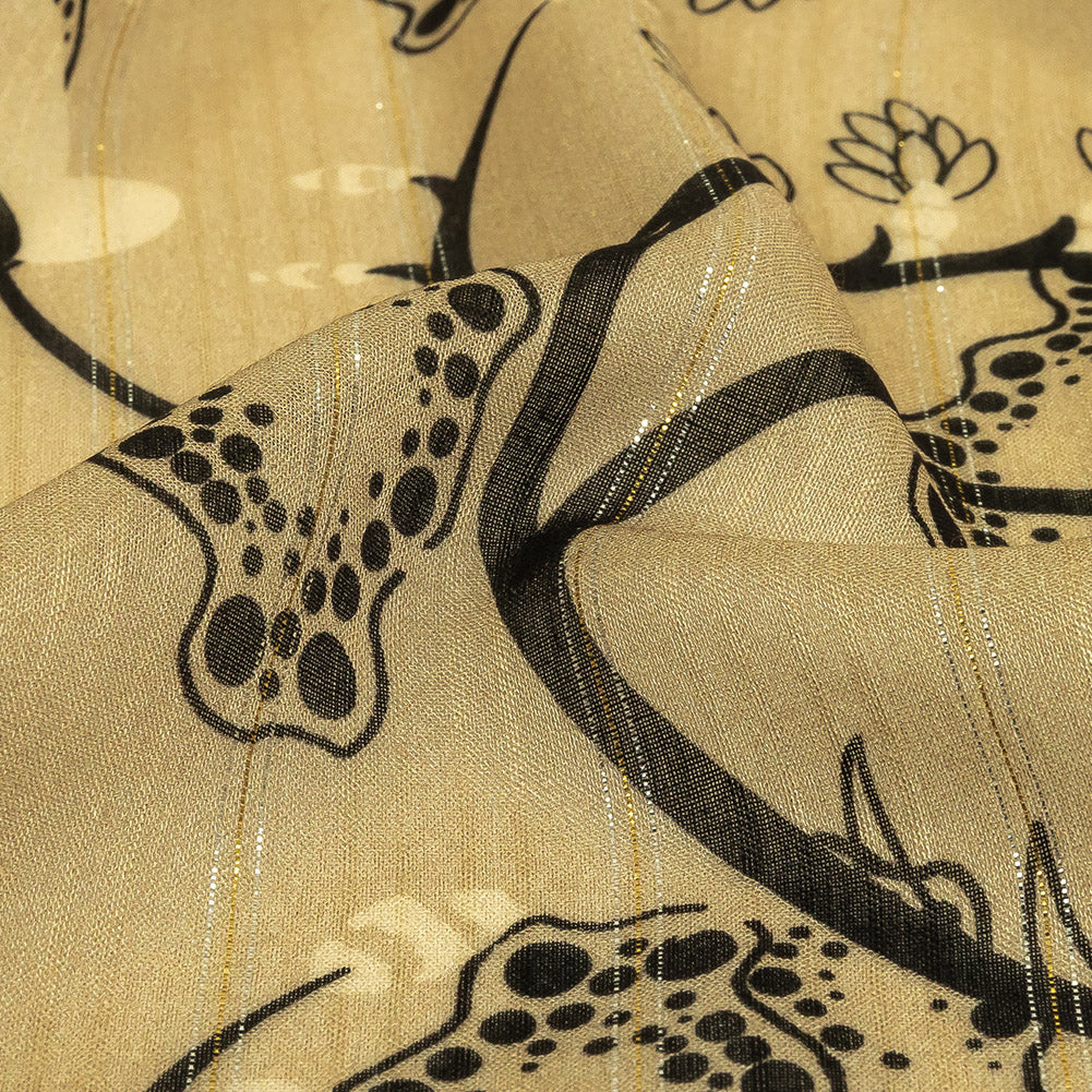 Mood Exclusive Beige Amoeba Metallic Pinstriped Viscose Dobby - Joann Fabrics