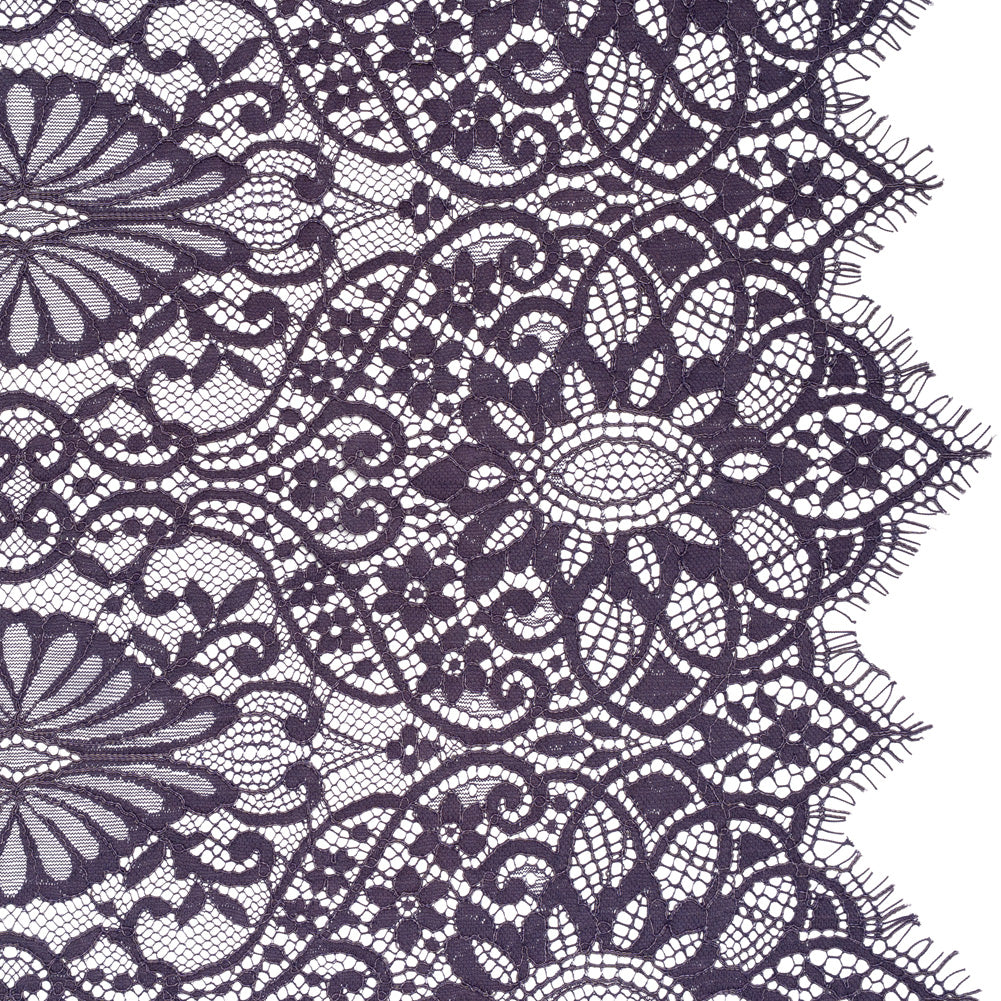 Corded Lace with Finished Edges - Smoke Fanciful Floral Ogees - Joann Fabrics