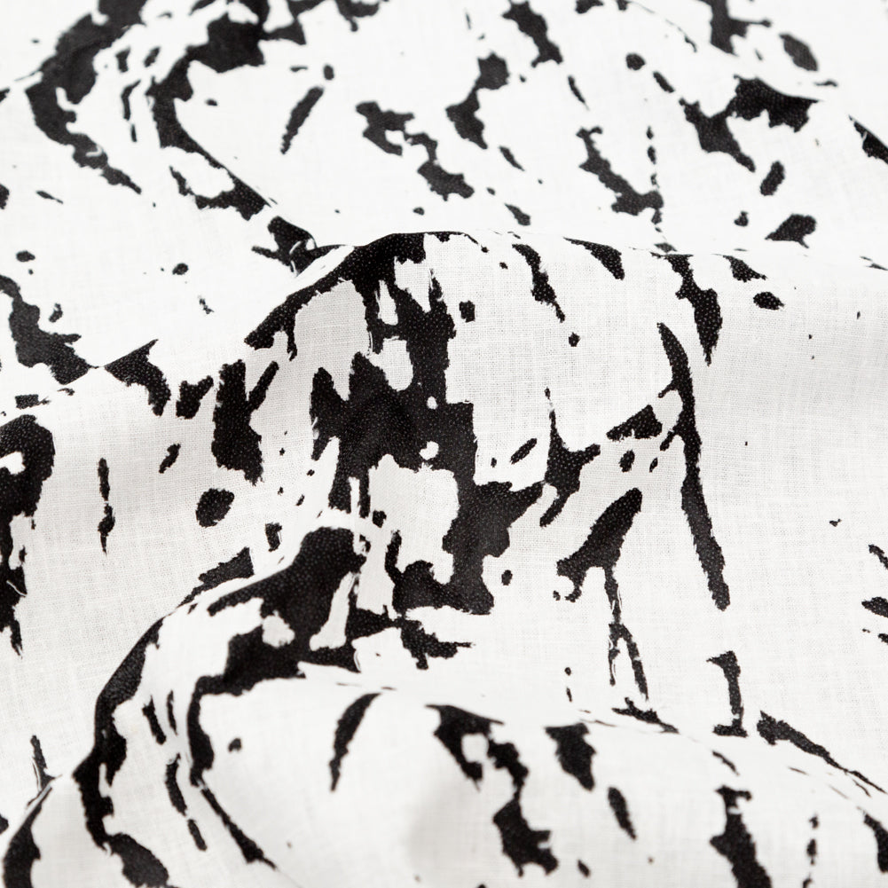 White and Black Abstract Burnout Polyester Woven with Fused Backing - Joann Fabrics
