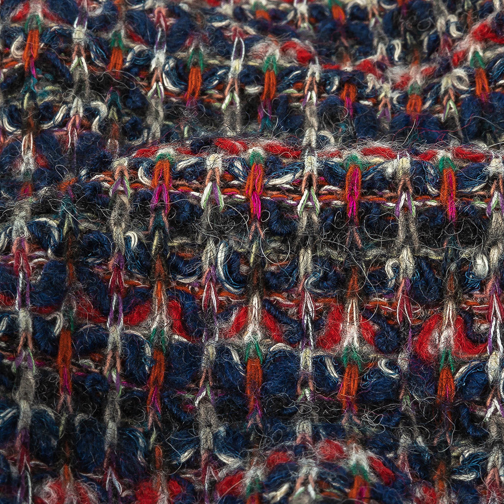 Navy and Red Striated Chunky Wool Knit - Joann Fabrics