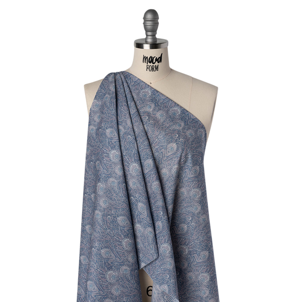Liberty Fabrics Tana Lawn® - Queen Hera Multi Neutral - Gray and Blue Field of Feathers - Joann Fabrics