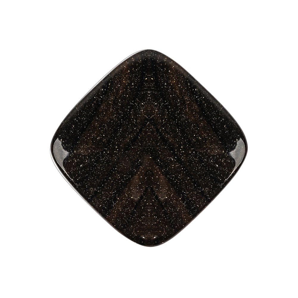 Square Plastic Shank Back Button - 42L/27mm - Black and Brown Animal Stripes and Sparkles - Joann Fabrics