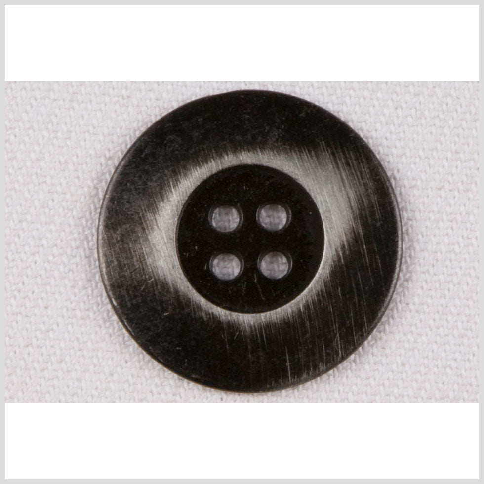 Metal 4-Hole Button - 24L/15mm - Gunmetal Flat Rim with Distressed Streaks - Joann Fabrics