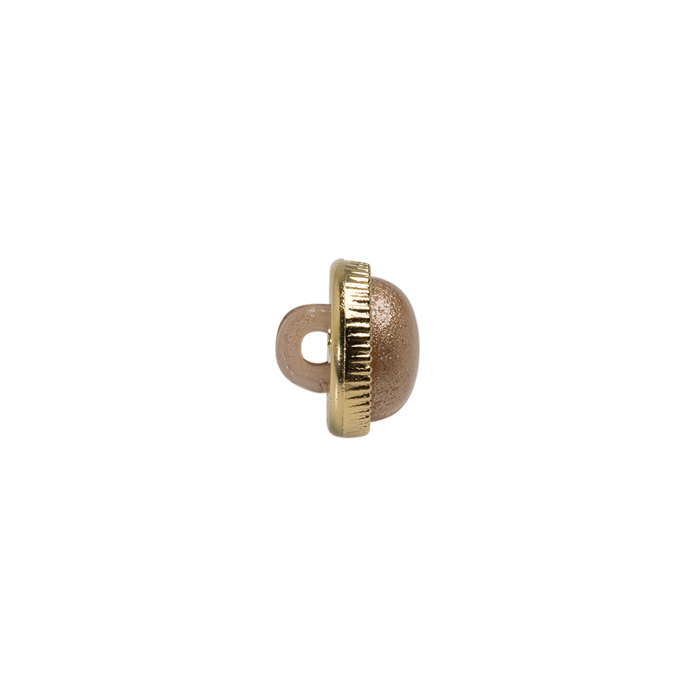 Italian Brown/Gold Shank Back Button - 16L/10mm - Joann Fabrics