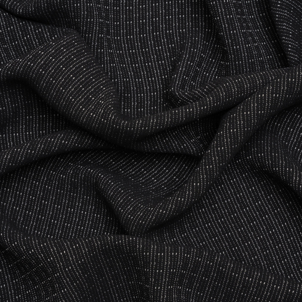 Black and Gray Dashes and Stripes Drapey Polyester Woven - Joann Fabrics