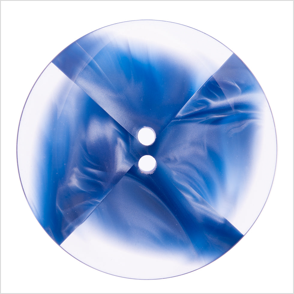 Italian Blue Abstract Semi-Clear 2-Hole Plastic Button - 54L/34mm - Joann Fabrics