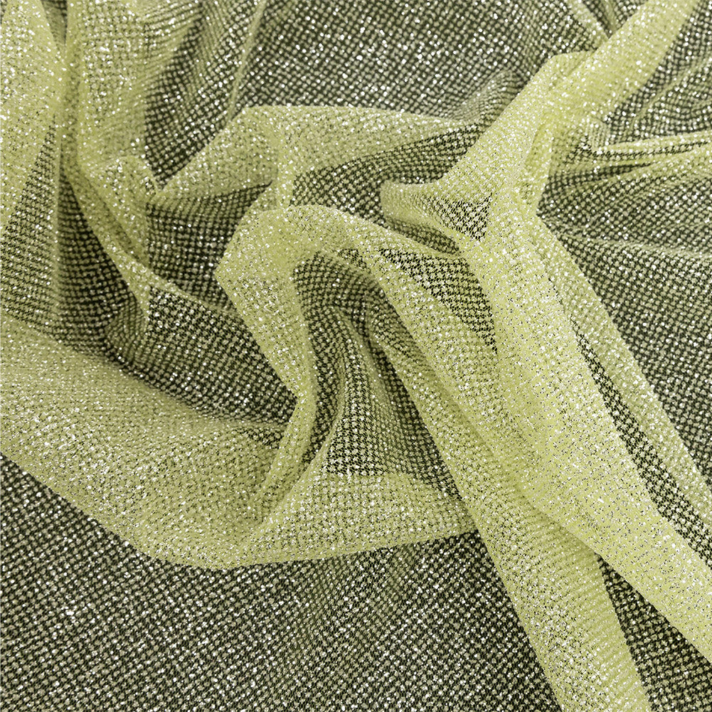 Tulle with Metallic Platinum Glitter - Pistachio Green - Platina Collection - Joann Fabrics