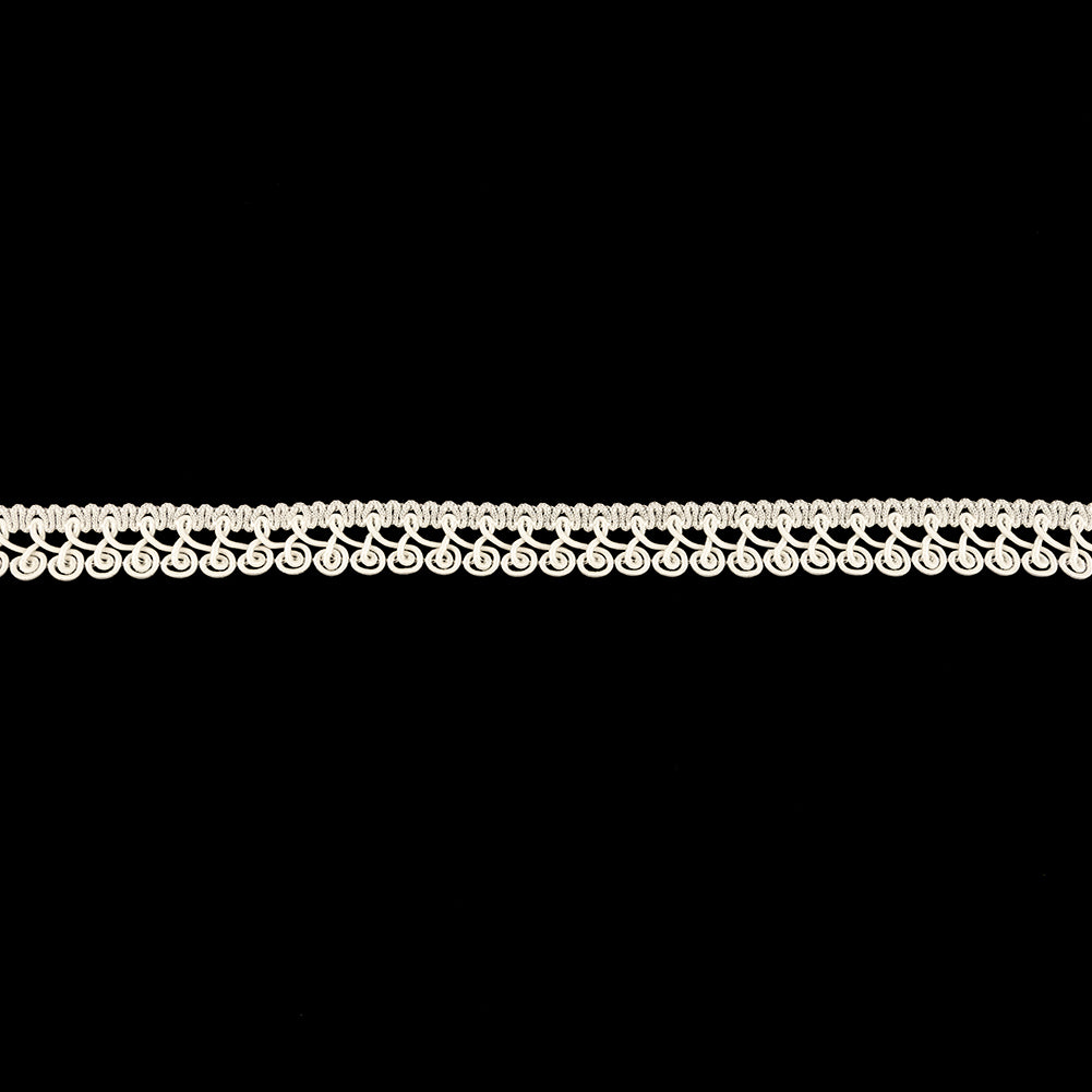 White Spirals Braided Trim - 0.5