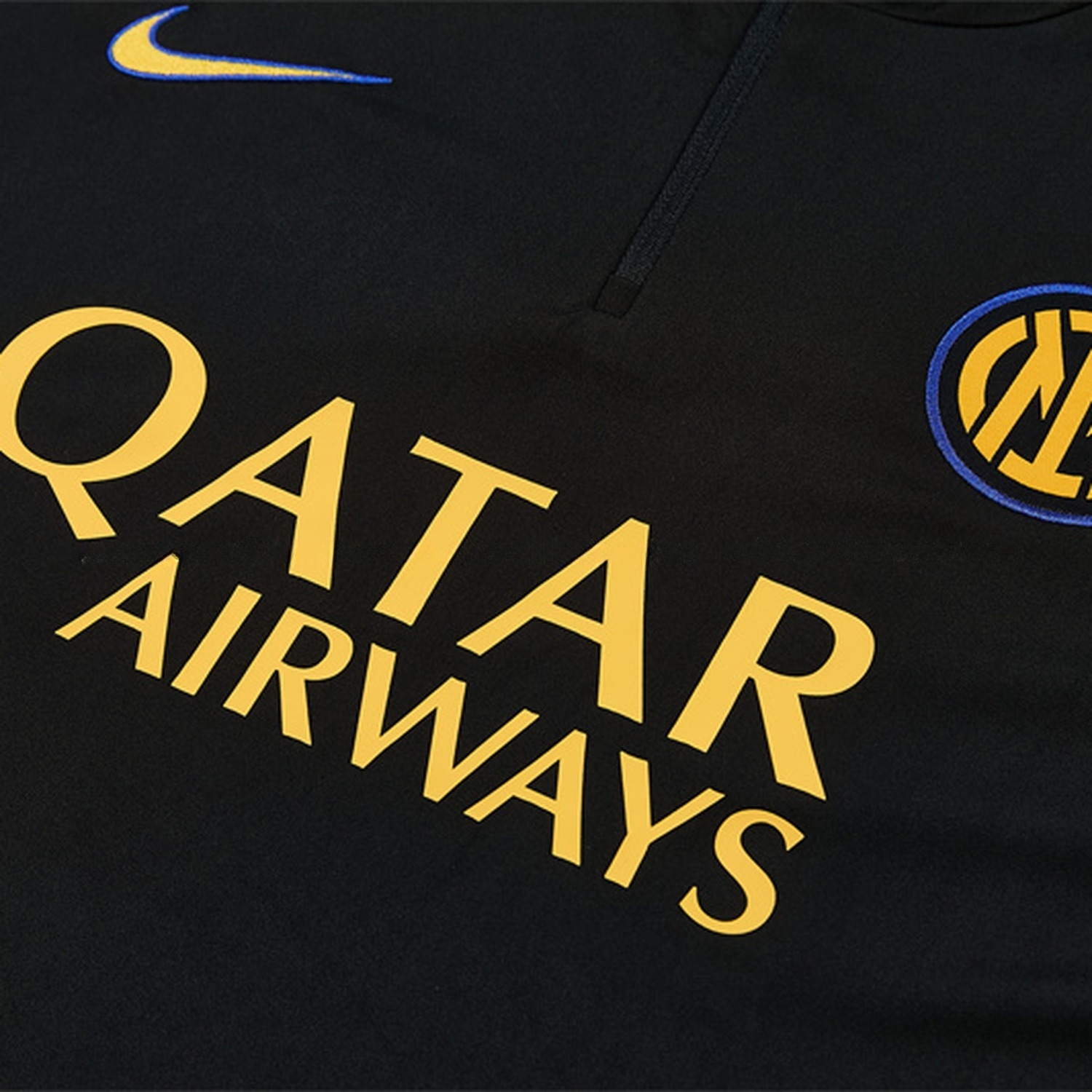 Inter Milan 26-27 Blue Sleeves Long Sleeve Training Set - Black Top & Black Pants - UnitedFutballJersey