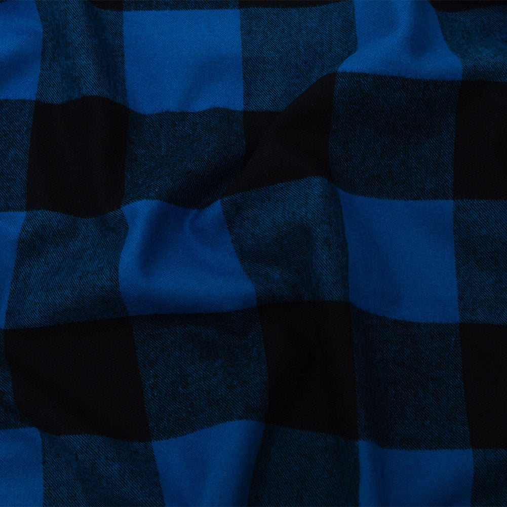 Buffalo Check Cotton Flannel - Black and Blue - Seco Collection - Joann Fabrics