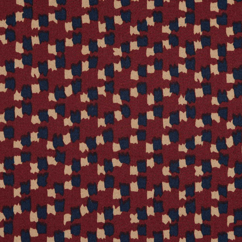 Red, Navy and Beige Abstract Stretch Cotton Sateen - Joann Fabrics