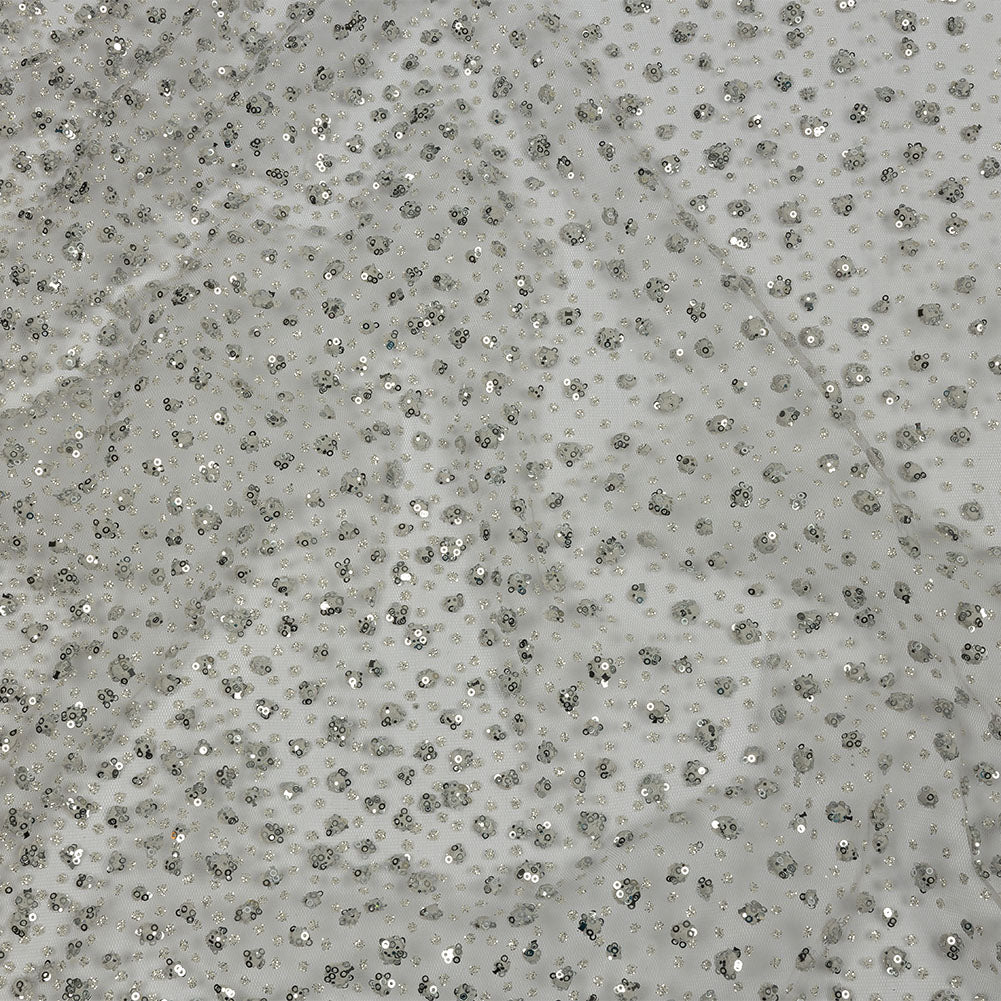 3D Glitter Tulle - Light Gray Puffy Spots Gradient - Joann Fabrics
