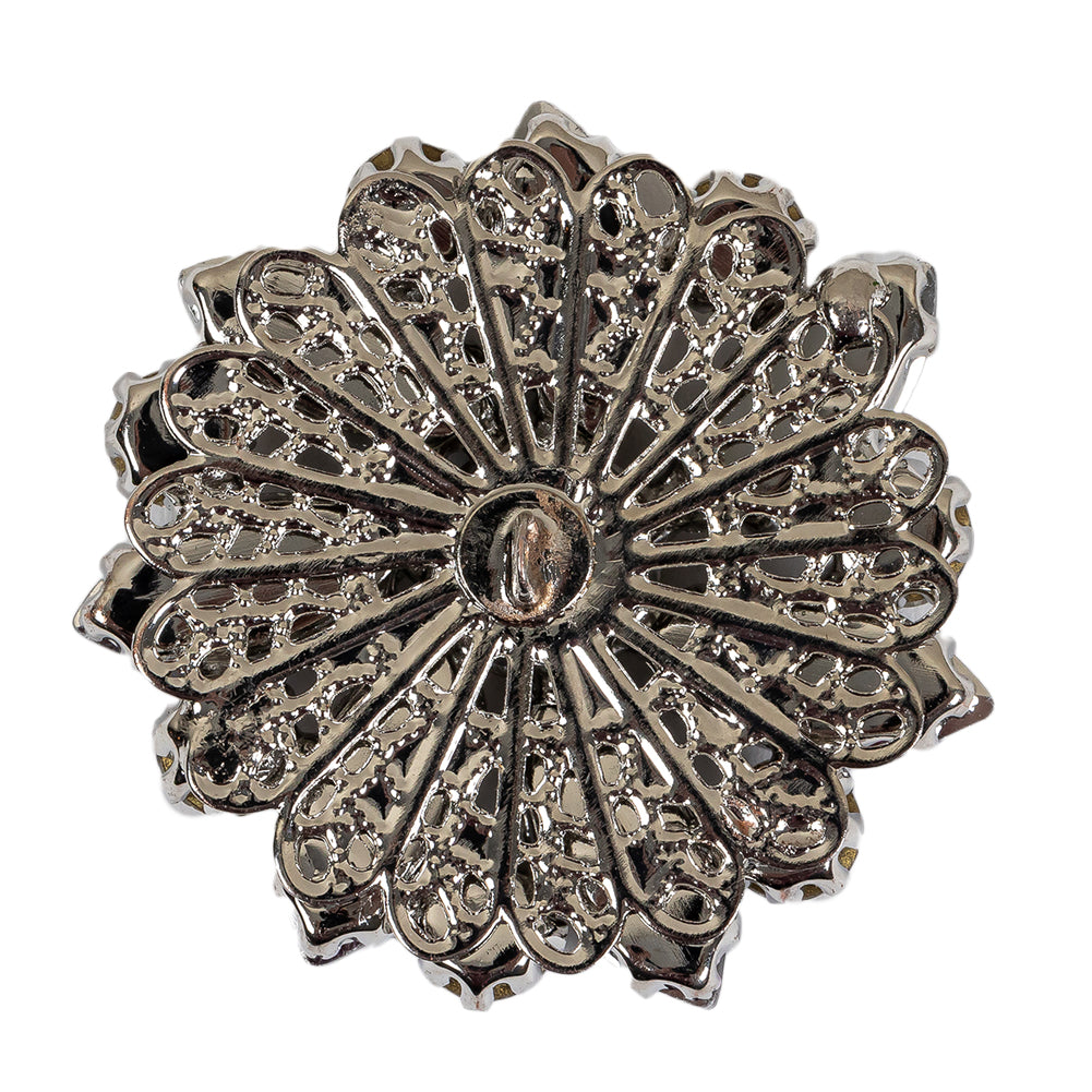 Italian Silver, Gunmetal and Crystal Rhinestone Button - 58L/37mm - Joann Fabrics
