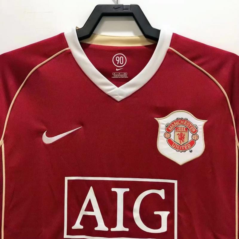 2006/2007 Retro Long Sleeve Manchester United Home Football Shirt 1:1 Thai Quality