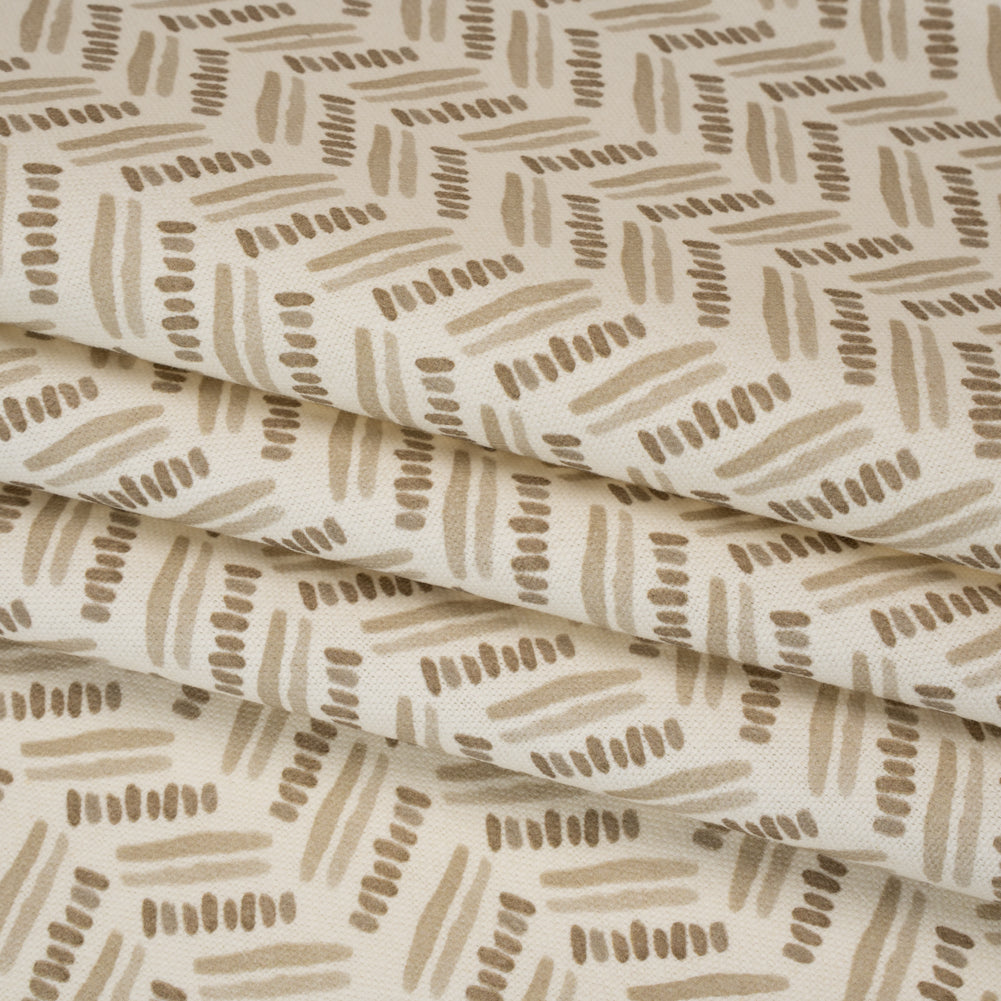 Cotton and Linen Canvas Print - Natural Watercolor Herringbone Chevron - British Imported - Joann Fabrics