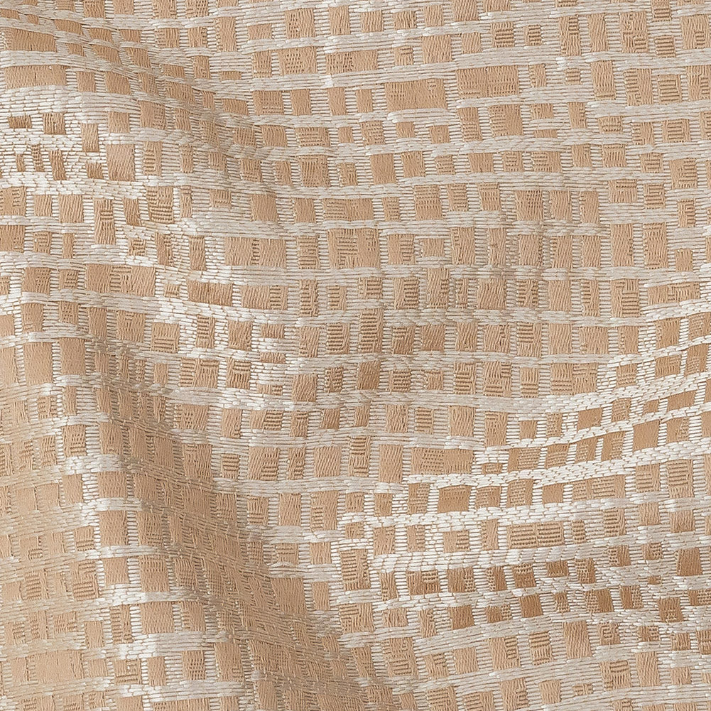 Polyester Jacquard - Cantaloupe Grid - British Imported - Joann Fabrics